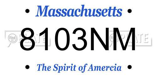 8103NM Massachusetts License Plate