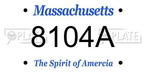 8104A Massachusetts License Plate