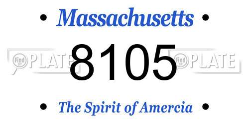 8105 Massachusetts License Plate