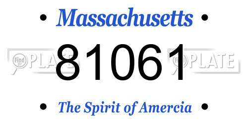 81061 Massachusetts License Plate