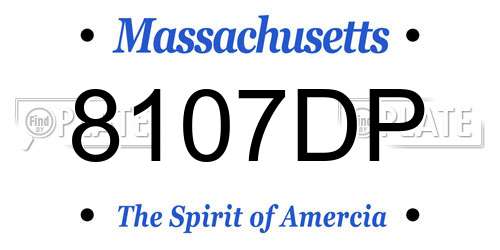 8107DP Massachusetts License Plate