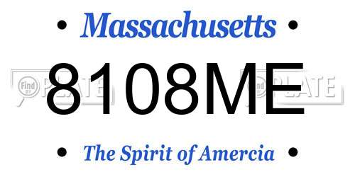 8108ME Massachusetts License Plate