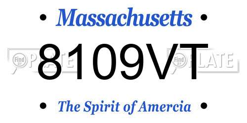 8109VT Massachusetts License Plate