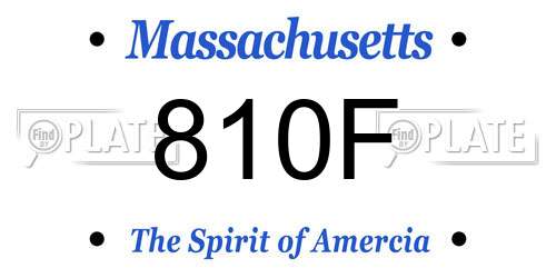 810F Massachusetts License Plate