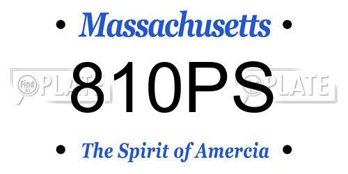 810PS Massachusetts License Plate