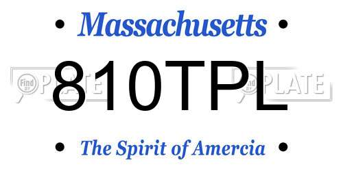 810TPL Massachusetts License Plate