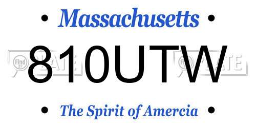 810UTW Massachusetts License Plate