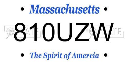 810UZW Massachusetts License Plate