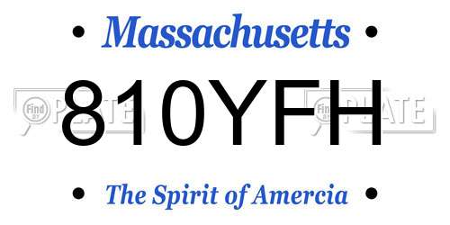 810YFH Massachusetts License Plate