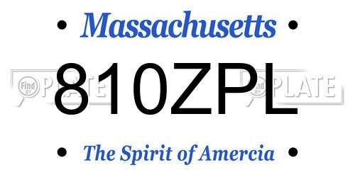 810ZPL Massachusetts License Plate