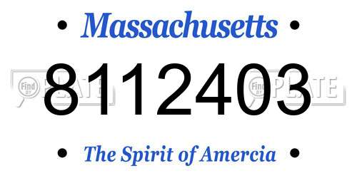 8112403 Massachusetts License Plate