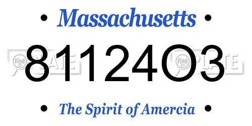 81124O3 Massachusetts License Plate