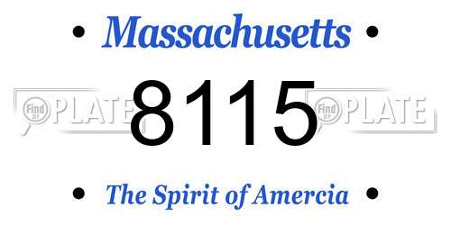 8115 Massachusetts License Plate