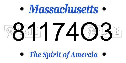 81174O3 Massachusetts License Plate