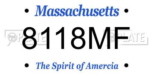 8118MF Massachusetts License Plate