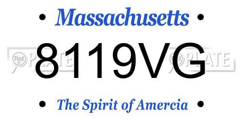 8119VG Massachusetts License Plate