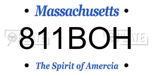 811BOH Massachusetts License Plate