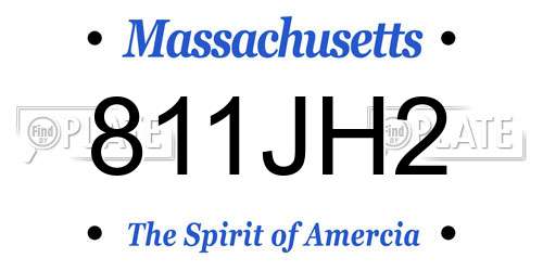 811JH2 Massachusetts License Plate