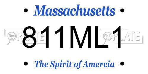 811ML1 Massachusetts License Plate
