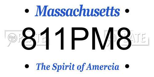 811PM8 Massachusetts License Plate