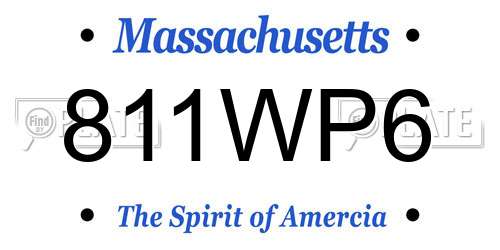 811WP6 Massachusetts License Plate