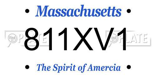811XV1 Massachusetts License Plate
