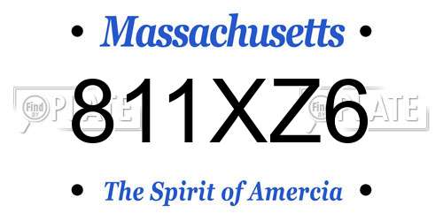 811XZ6 Massachusetts License Plate