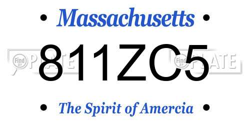811ZC5 Massachusetts License Plate