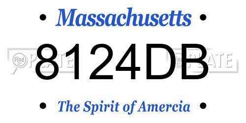 8124DB Massachusetts License Plate