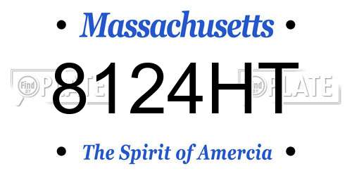 8124HT Massachusetts License Plate