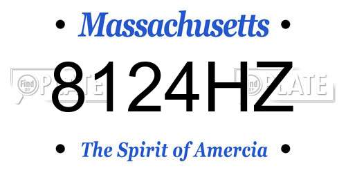 8124HZ Massachusetts License Plate