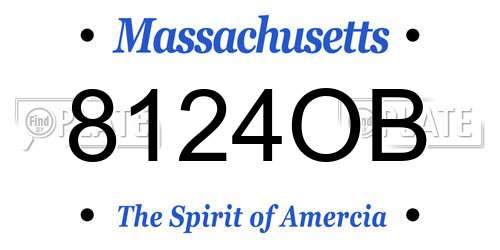 8124OB Massachusetts License Plate