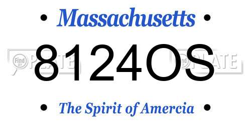 8124OS Massachusetts License Plate