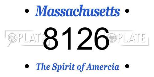 8126 Massachusetts License Plate