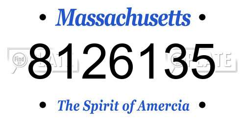 8126135 Massachusetts License Plate