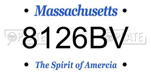 8126BV Massachusetts License Plate