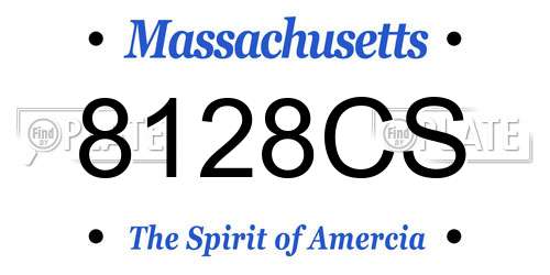 8128CS Massachusetts License Plate