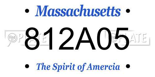 812A05 Massachusetts License Plate