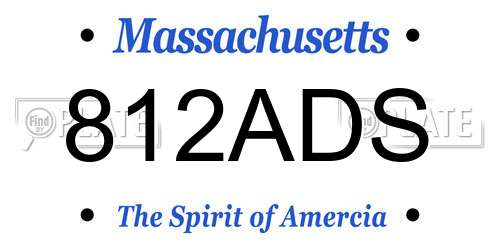 812ADS Massachusetts License Plate