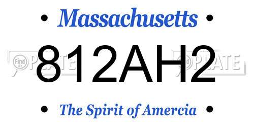 812AH2 Massachusetts License Plate