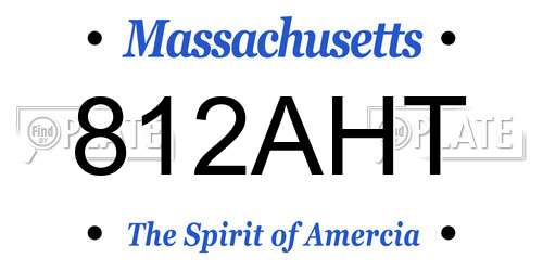 812AHT Massachusetts License Plate