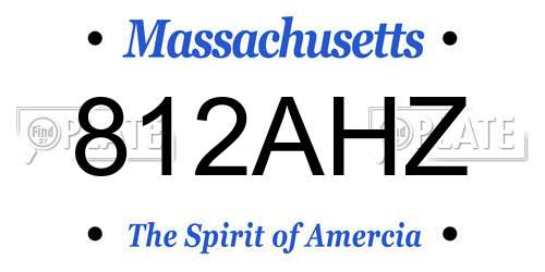812AHZ Massachusetts License Plate