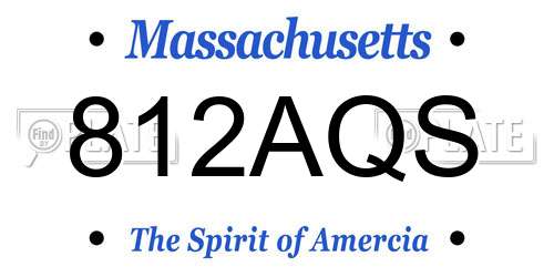 812AQS Massachusetts License Plate