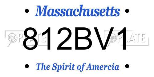 812BV1 Massachusetts License Plate
