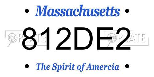 812DE2 Massachusetts License Plate