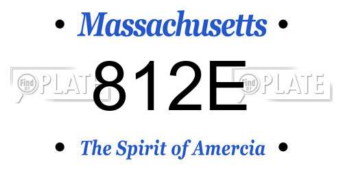 812E Massachusetts License Plate