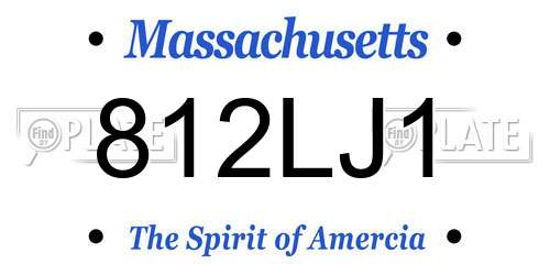812LJ1 Massachusetts License Plate