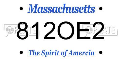 812OE2 Massachusetts License Plate