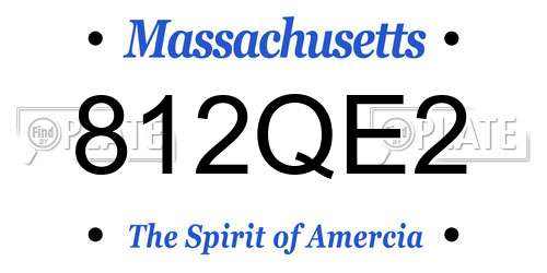 812QE2 Massachusetts License Plate