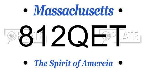 812QET Massachusetts License Plate